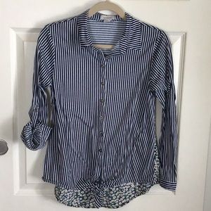 Floral Print Hi-Lo Shirt